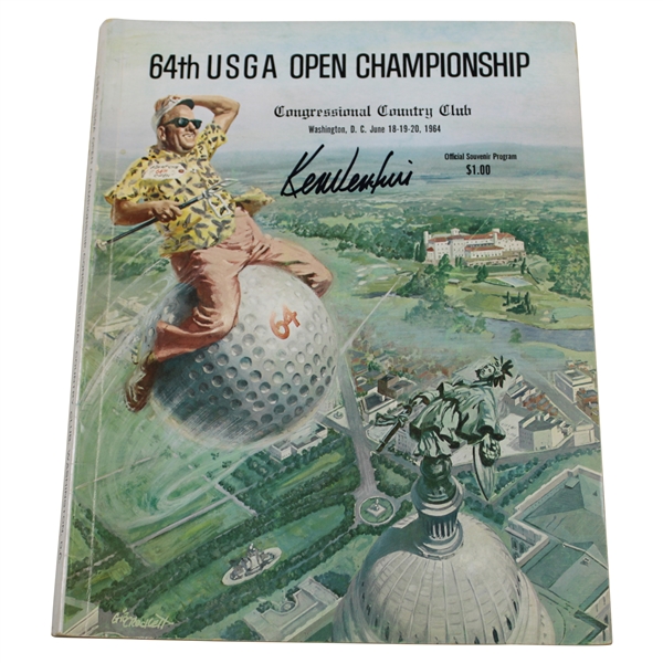 Ken Venturi Signed 1964 US Open at Congressional CC Official Program JSA ALOA