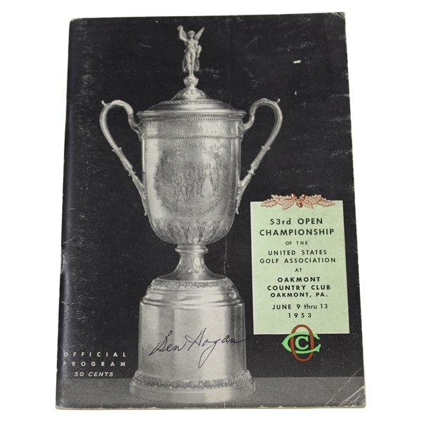 Ben Hogan Signed 1953 US Open at Oakmont Country Club Official Program JSA ALOA