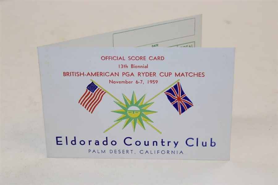 1959 Ryder Cup at Eldorado CC Weekend Booklet with Scorecard