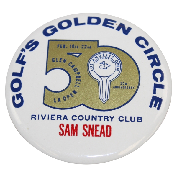 Sam Snead's 1976 50th Ann. Glen Campbell LA Open at Riviera CC Contestant Badge