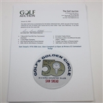 Sam Snead's 1976 50th Ann. Glen Campbell LA Open at Riviera CC Contestant Badge