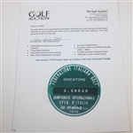 Sam Snead's 1976 Italian Open at Is Molas Golf Club Contestant Badge
