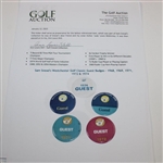 Sam Snead's Westchester Golf Classic Guest Badges - 1968, 1969, 1971, 1972 & 1974