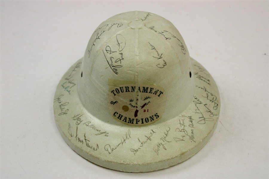 Big 3 & Others Signed 1964 Tournament Of Champions Styrofoam 'Gallery Control' Helmet - Nicklaus Win JSA Letter #BB35889