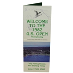 Jack Nicklaus, Tom Watson, & others Signed 1982 US Open at Pebble Beach Pairing Sheet JSA ALOA