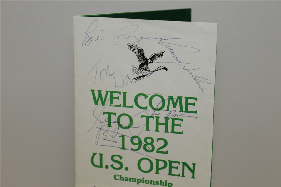 Jack Nicklaus, Tom Watson, & others Signed 1982 US Open at Pebble Beach Pairing Sheet JSA ALOA