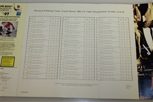 Jack Nicklaus, Tom Watson, & others Signed 1982 US Open at Pebble Beach Pairing Sheet JSA ALOA