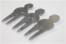 Group of Three (3) Vintage Art Deco Inscpired Aluminum Bag Boy Golf Divot Tools
