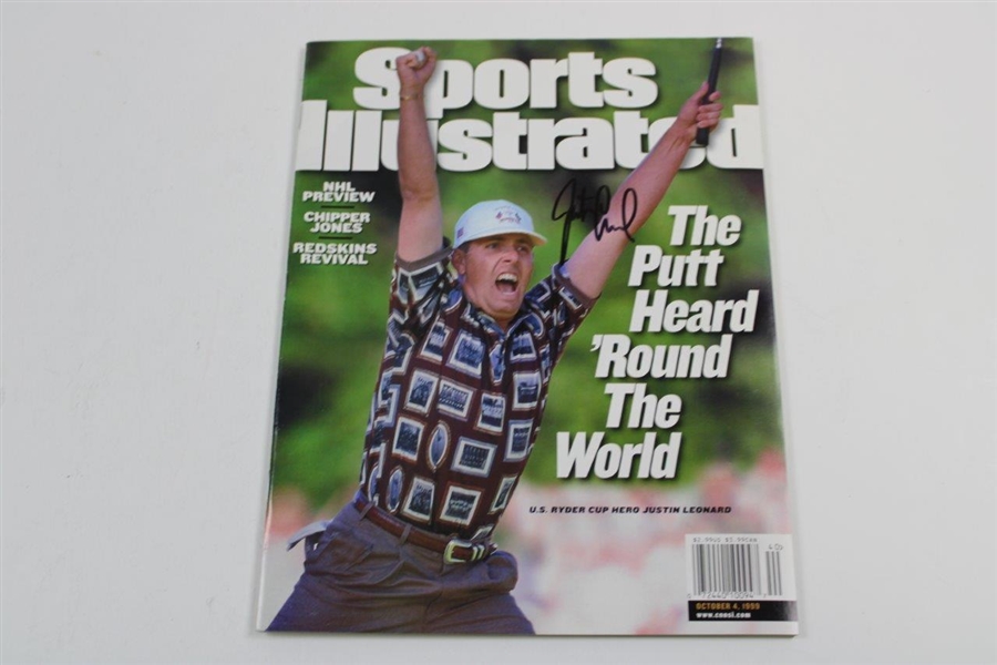 Pair of Justin Leonard Signed Magazines - Golf Digest & Sports Illustrated JSA ALOA