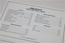 2004 Masters Tournament Breakfast/Lunch Hole No. 3 'Flowering Peach' Menu