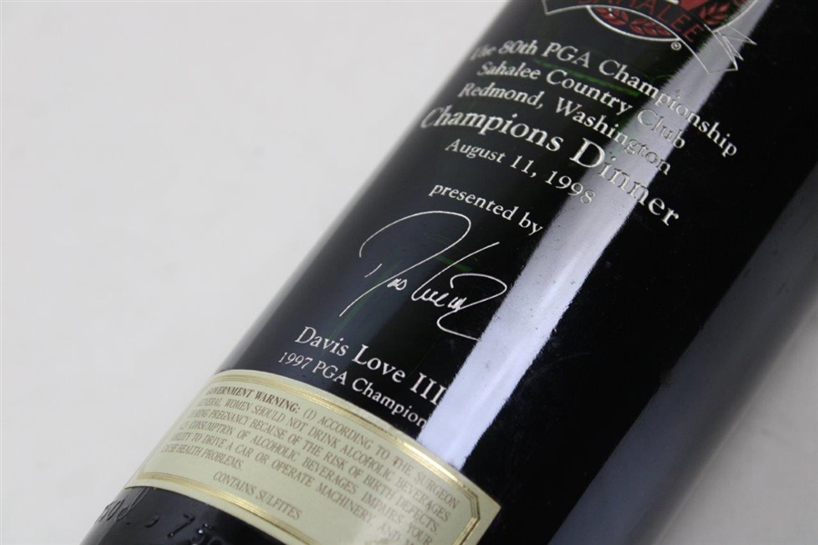 1998 PGA Champions Dinner Gifted Wine From 1997 Champion Davis Love III