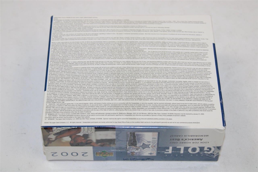 2002 Upper Deck Unopened Golf Card Box Set - 5 Cards/Pk - 24 Packs - US0000697833 - Sealed