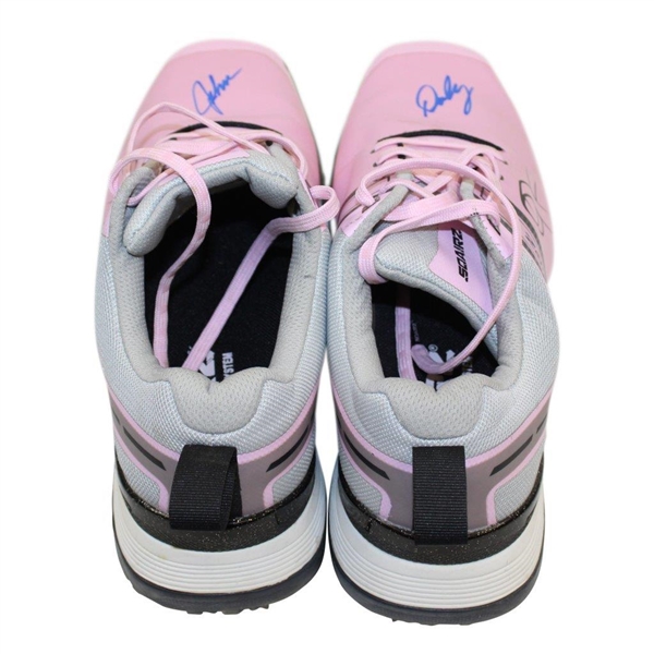 John Daly's Signed Personal Sqairz Pink 'Cancer Awareness Ribbon' Golf Shoes - Size 12 JSA ALOA
