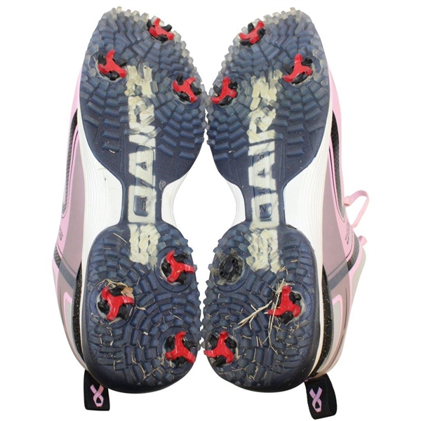 John Daly's Signed Personal Sqairz Pink 'Cancer Awareness Ribbon' Golf Shoes - Size 12 JSA ALOA