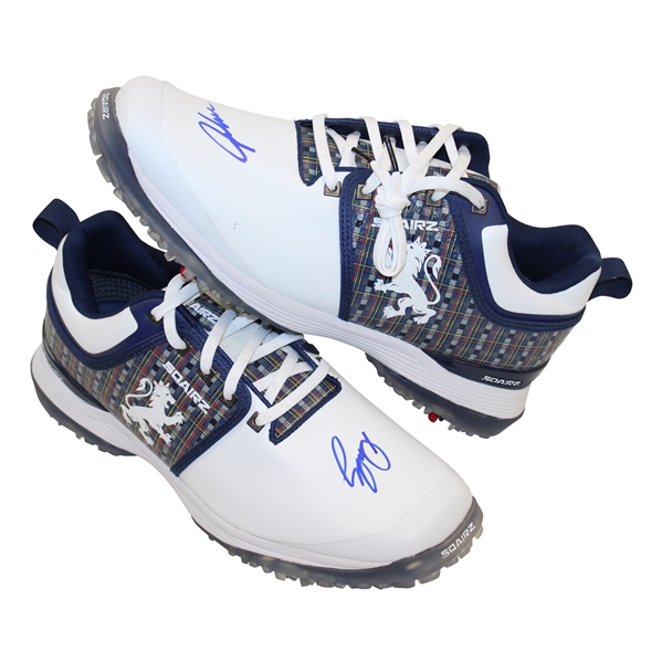 John Daly's Signed Personal Sqairz 'St. Andrews Tartan Design' Golf Shoes - Size 12 JSA ALOA