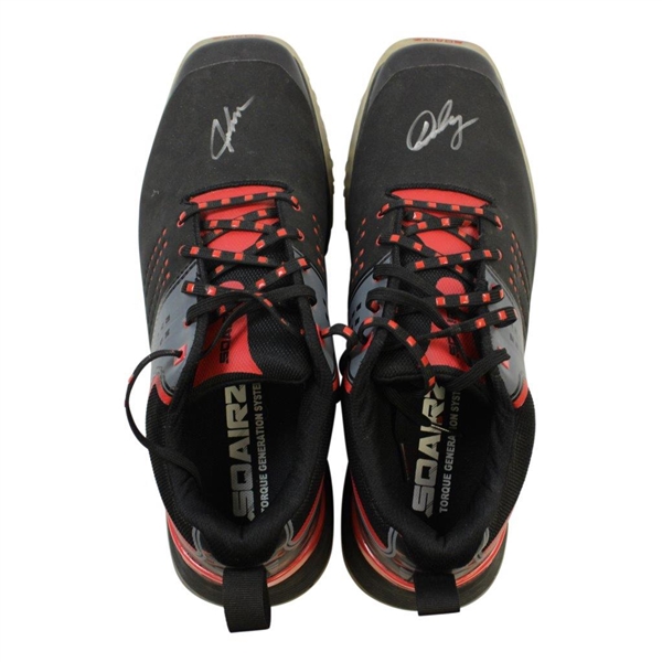 John Daly's Signed Personal Sqairz 'Black with Red Flames' Golf Shoes - Size 12 JSA ALOA