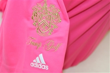 John Daly Signed Personal Match Worn 'Pink' Golf Shirt with Sponsors - 3XL JSA ALOA