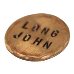 John Daly Signed Personal Custom Copper 'Long John' Golf Ball Marker in Case & Bag