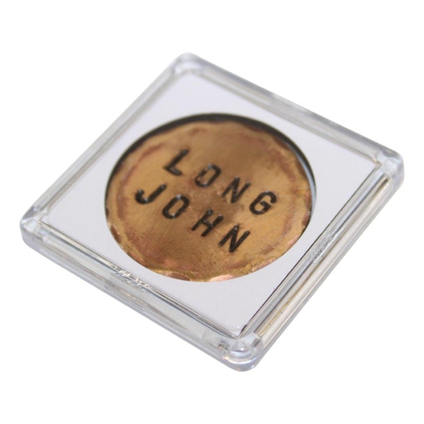 John Daly Signed Personal Custom Copper 'Long John' Golf Ball Marker in Case & Bag