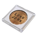 John Daly Signed Personal Custom Copper 'Long John' Golf Ball Marker in Case & Bag