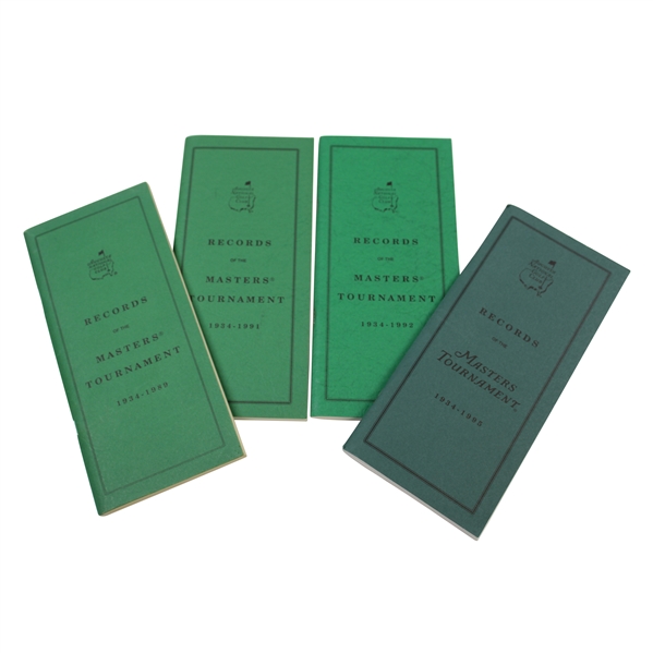 1990, 1991, 1993 & 1996 Augusta National GC 'Records of the Masters Tournament' Booklets
