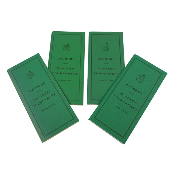1984, 1990, 1992 & 1993 Augusta National GC 'Records of the Masters Tournament' Booklets
