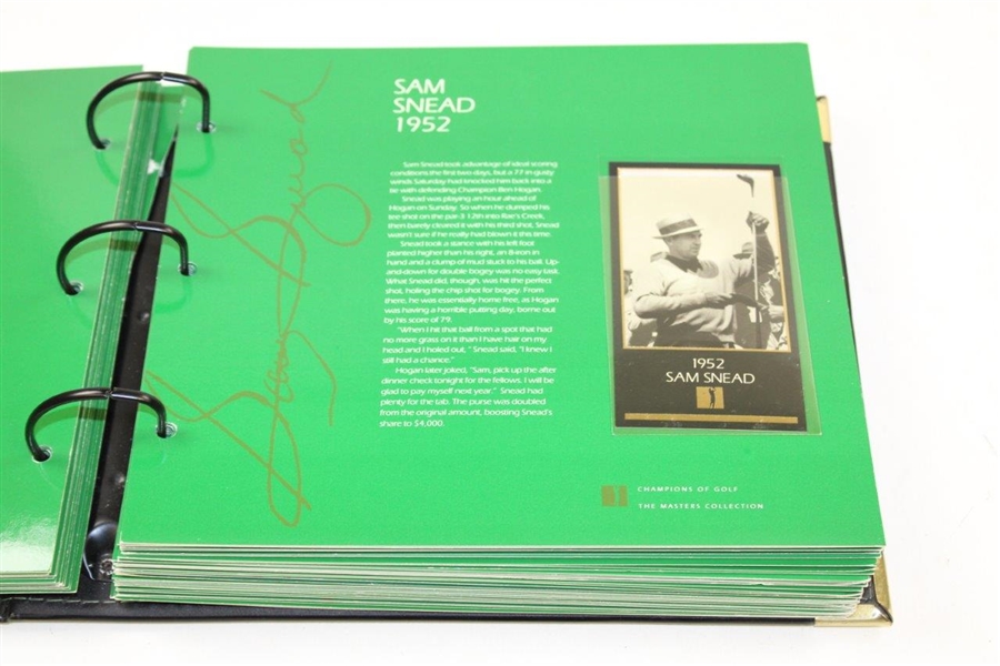 Champions of Golf 'The Masters Collection' Foil Golf Card Set in Album with Cert 1934-1992