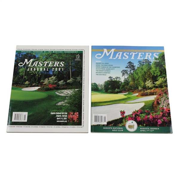 Ten (10) Masters Tournament Journals - 2001, 2012, 2013, 2014, 2015 & 2016