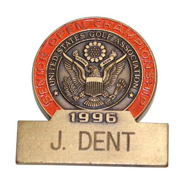 Jim Dent’s 1996 U.S. Senior Open Golf USGA Contestant Badge Canterbury CC Cleveland Ohio
