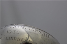 1933 U.S. Golf Championship A.S. Lindsell Sterling Silver Golf Trophy with Crossed Clubs
