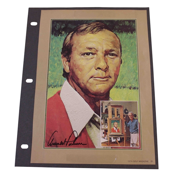 Arnold Palmer Signed Magazine page – Norman Rockwell Image w/JSA ALOA