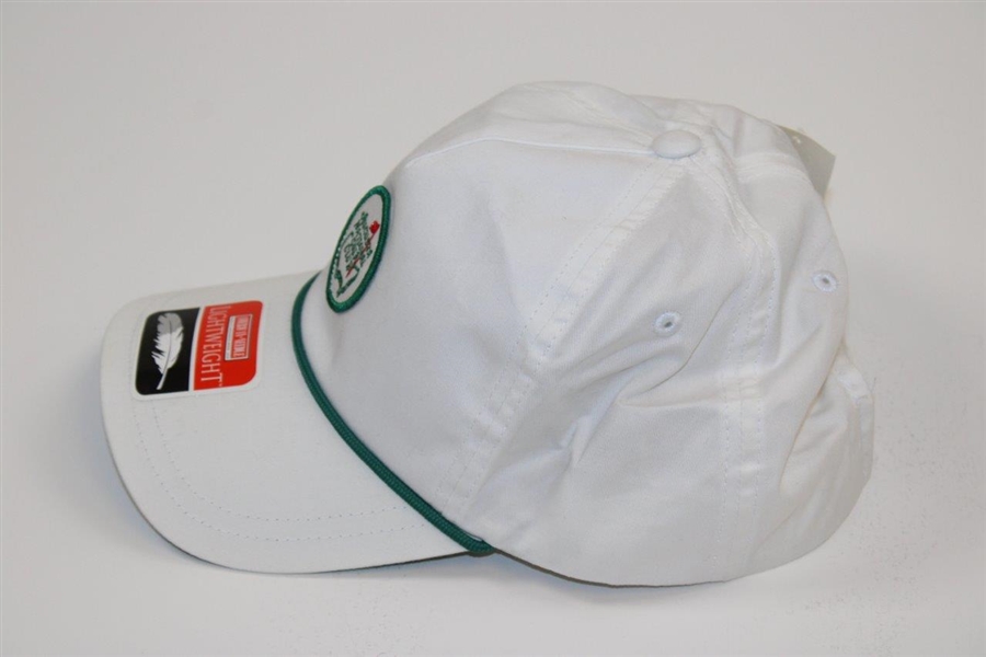 Augusta National Golf Club Members Only White w/Circle Patch Logo & Rope Hat - New with Tags