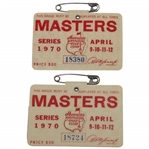 Two (2) 1970 Masters Tournament SERIES Badges - Billy Casper Winner