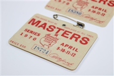 Two (2) 1970 Masters Tournament SERIES Badges - Billy Casper Winner