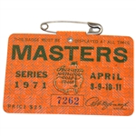 1971 Masters Tournament SERIES Badge #7262 - Charles Coody Winner