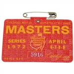 1972 Masters Tournament SERIES Badge #5916 - Jack Nicklaus Winner