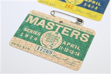 1973 & 1974 Masters Tournament SERIES Badges - Tommy Aaron & Gary Player Winners