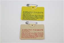 1973 & 1974 Masters Tournament SERIES Badges - Tommy Aaron & Gary Player Winners