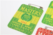 Three (3) 1980 with 1981 Masters Tournament SERIES Badges - Seve Ballesteros & Tom Watson Winners