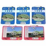 Three (3) 1999 & Two (2) 1998 Masters Tournament SERIES Badges - Olazabal & O'Meara Winners