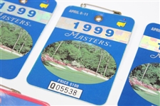 Three (3) 1999 & Two (2) 1998 Masters Tournament SERIES Badges - Olazabal & O'Meara Winners
