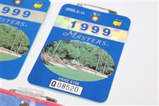 Three (3) 1999 & Two (2) 1998 Masters Tournament SERIES Badges - Olazabal & O'Meara Winners