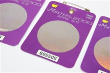 Three (3) 2000 Masters Tournament SERIES Badges - Vijay Singh Winner