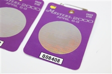 Three (3) 2000 Masters Tournament SERIES Badges - Vijay Singh Winner