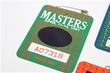 1991, 1992, 1993 & 1994 Masters SERIES Badges -  Woosnam, Couples, Langer & Olazabal Winners
