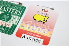1989, 1990 & 1996 Masters Tournament SERIES Badges - Nick Faldo's Victories