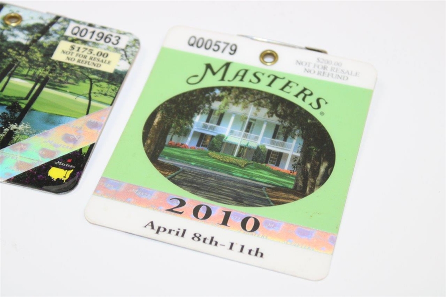 2004, 2006 & 2010 Masters Tournament SERIES Badges - Phil Mickelson's Victories