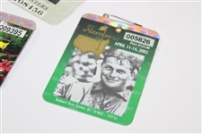 2001 (x2), 2002 (x2) & 2005 Masters Tournament SERIES Badges - Tiger Woods' Victories