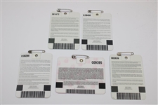 2001 (x2), 2002 (x2) & 2005 Masters Tournament SERIES Badges - Tiger Woods' Victories
