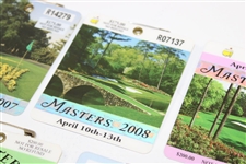 2007, 2008, 2009, 2010 & 2011 Masters SERIES Badges - Johnson, Immelman, Cabrera, Mickelson & Schwartzel